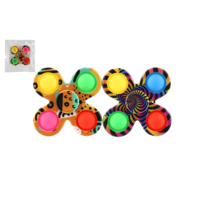 Teddies Spinner bubble pops plast 8cm mix farieb v sáčku