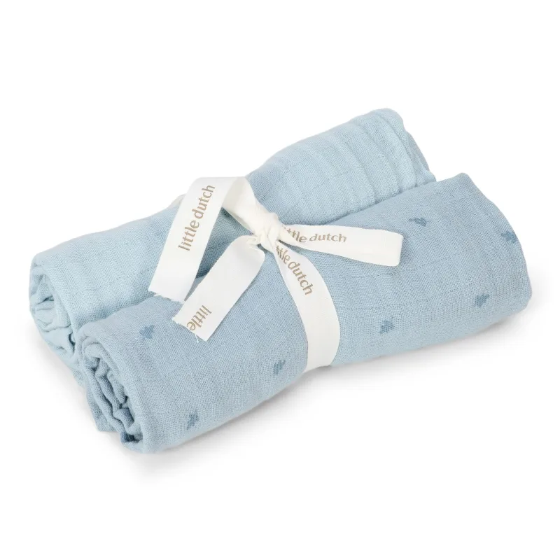 Little Dutch Plienky 70x70cm Pure Denim Blue