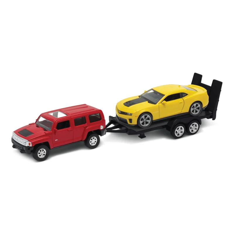 Welly Welly Autovlek Hummer H3 + Chevrolet Camaro ZL1 1:34