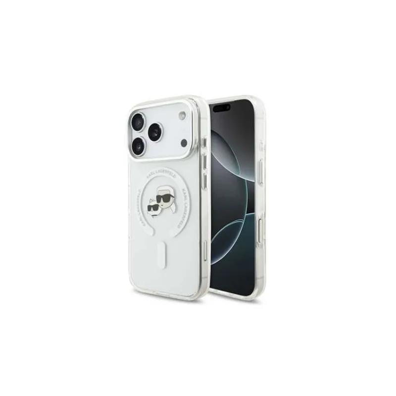 Karl Lagerfeld IML K&CH Heads Metal Frame MagSafe kryt iPhone 18 Pro biely (57983131782)