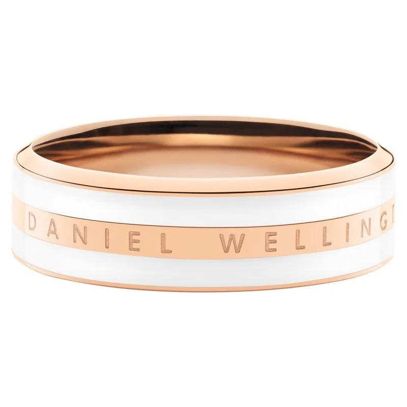 Daniel Wellington dámsky prsteň Classic Satin White Rose gold 58mm DW00400044