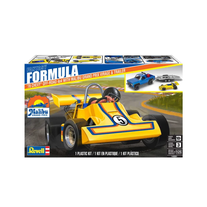 Revell Plastic ModelKit MONOGRAM auto 4581 - 78 Chevy 4x4 Pickup s Go-kartom (1:25)