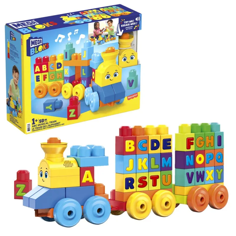 Mattel MEGA BLOKS HUDOBNÝ VLÁČIK S PÍSMENKAMI