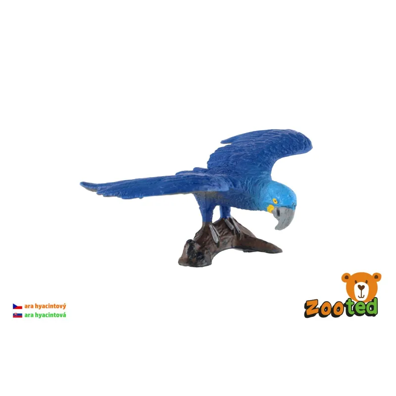 ZOOted Ara hyacintový papagáj zooted plast 9 cm