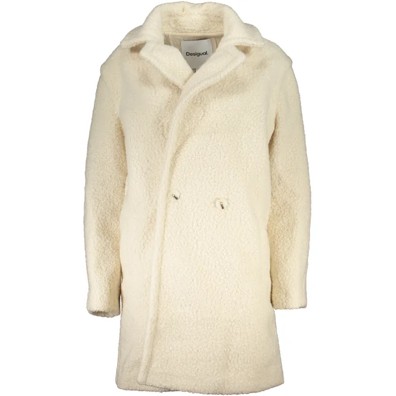 Desigual Cappotto Donna Bianco Biela Farba: Biela, Veľkosť: S