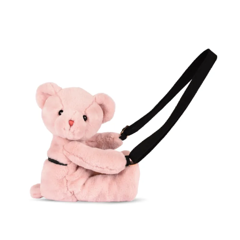 Doudou et Compagnie Paris Doudou Plyšová taška cez rameno Medvedík ružový 30 cm