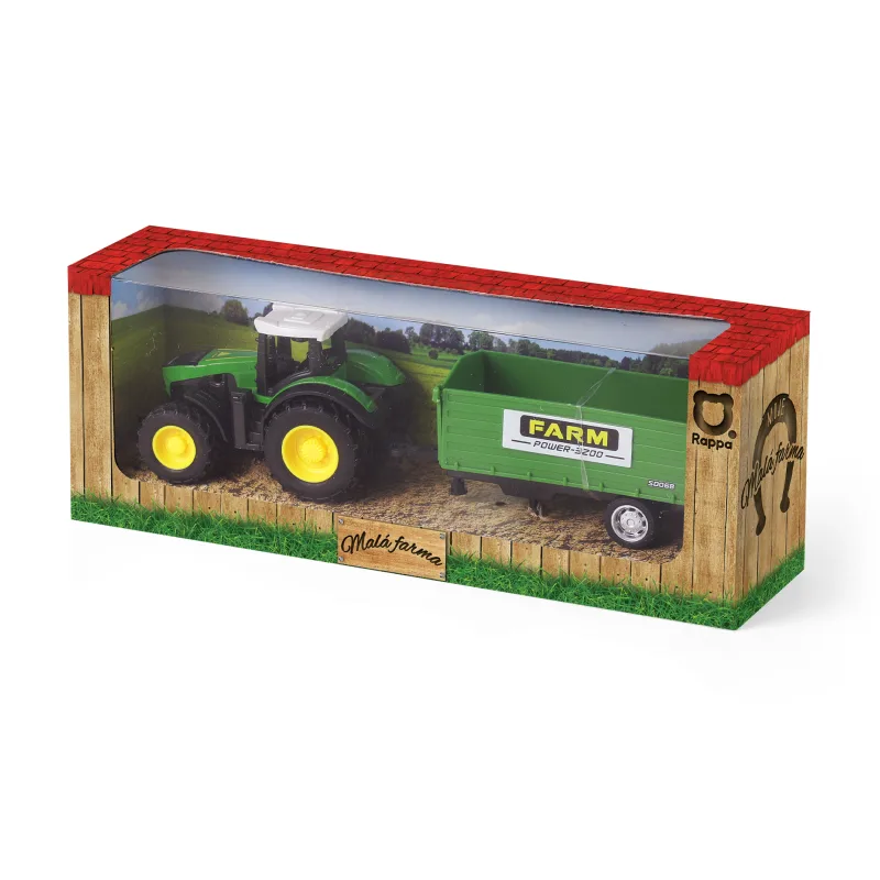 Rappa Traktor kovový s vlečkou 4 druhy