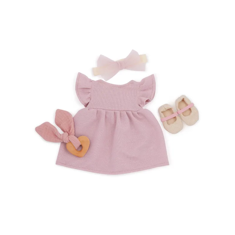 LullaBaby Šaty pre bábiku ružové s doplnkami
