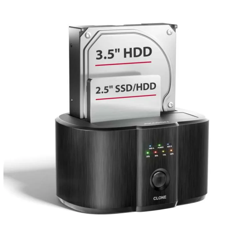 AXAGON ADSA-SC, USB-C 5Gbps dokovacia stanica pre 2x SATA 6G 2.5"/3.5" SSD/HDD s funkciou klonovania (ADSA-SC)