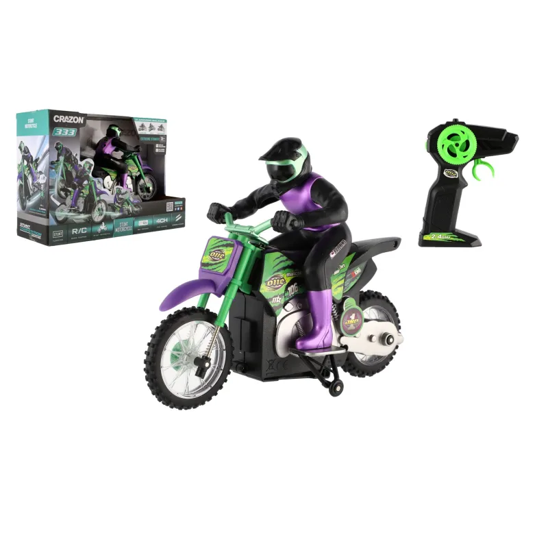 Teddies Motorka RC plast 22cm 2,4GHz na diaľkové ovládanie na batérie v krabici 33x23x13cm