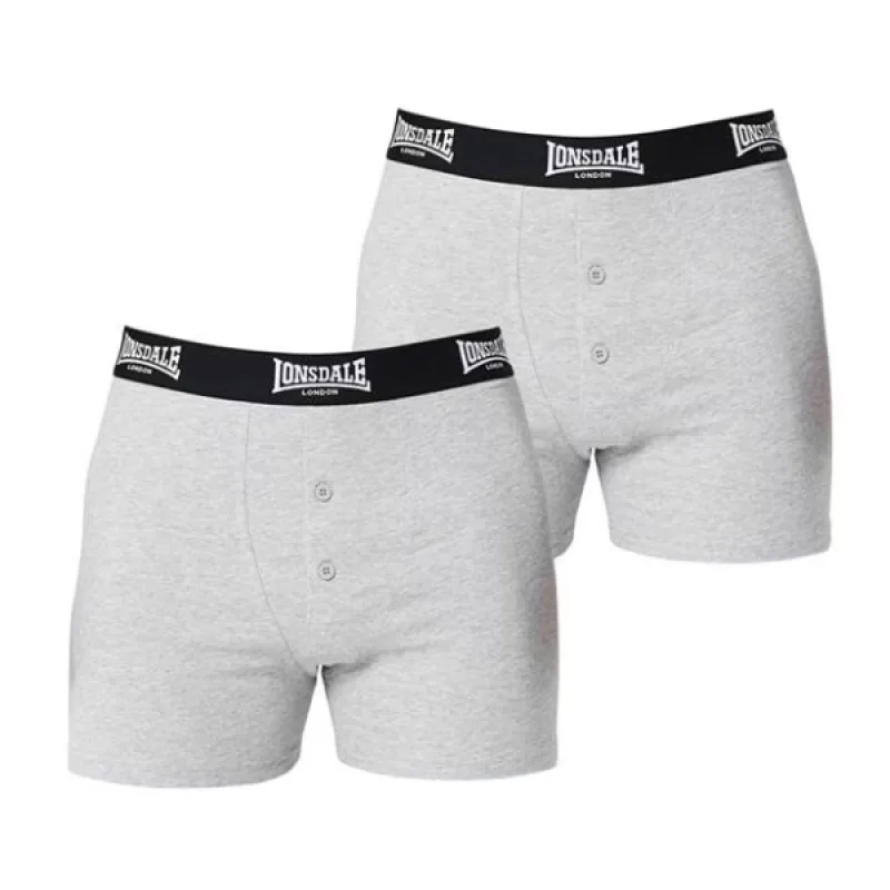 Prémiové Pánske Boxerky Lonsdale 2ks šedé Farba: Biela, Veľkosť: 3XL