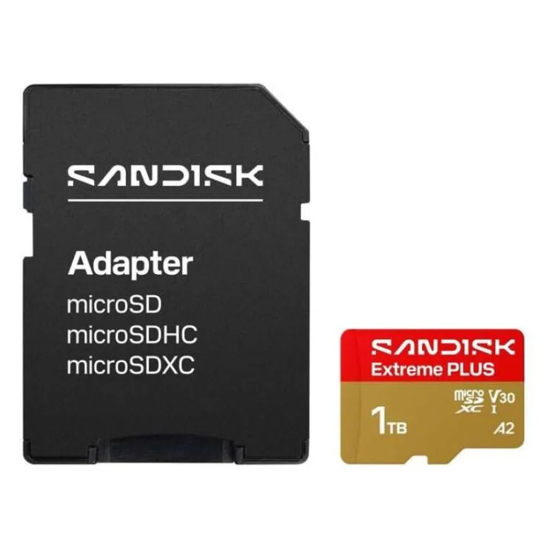 SanDisk MicroSDHC karta 1TB Extreme PLUS (R250/W170MB/s, UHS-I V30, Rescue Pro Deluxe) + adaptér (SDSQXBJ-1T00-GU6MA)