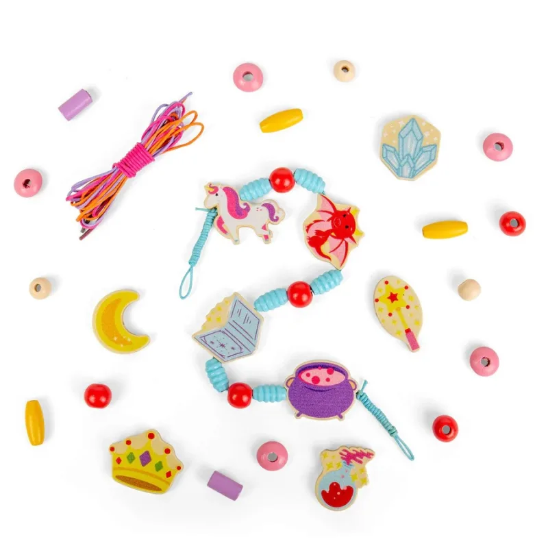 Bigjigs Toys Bigjigs Toys Sada drevených korálikov Mystical Magic