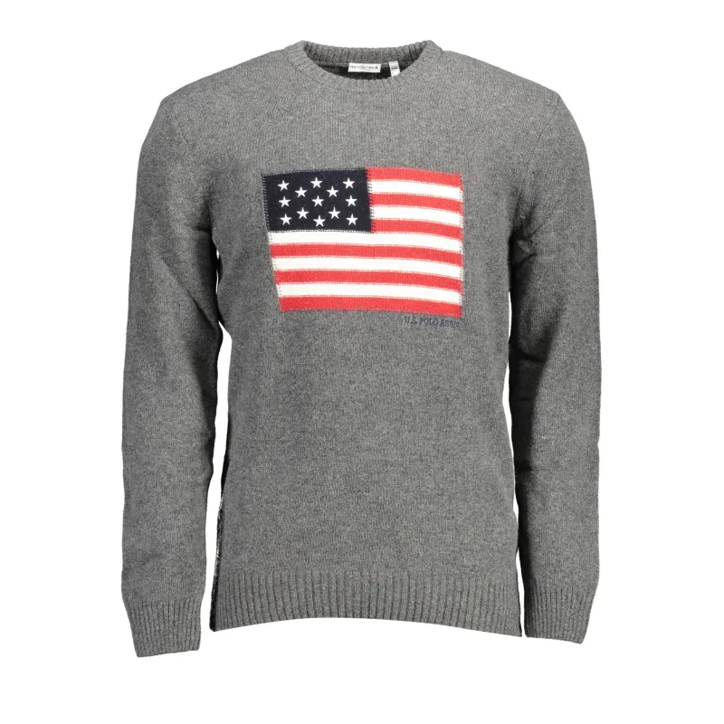 Pánsky Sveter U.S. POLO - Šedá Farba: šedá, Velkost: 2XL