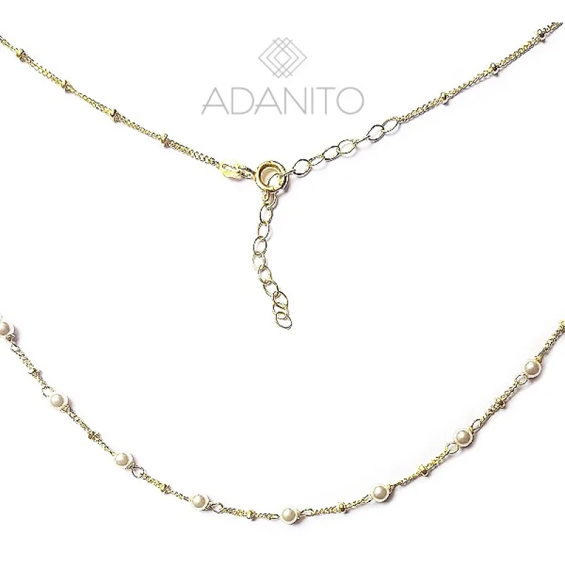 Zlatý náhrdelník s perličkami ADANITO BRNH0328G, 40-44, 3.20 g