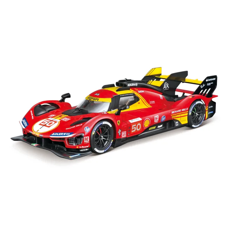 Bburago - RACING, Ferrari 499P - 24h Le Mans Šampión 2024, červená, 1:24