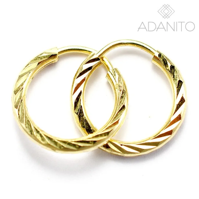 Zlaté náušnice krúžky ADANITO BRN0138G, 17 mm, 1.33 g