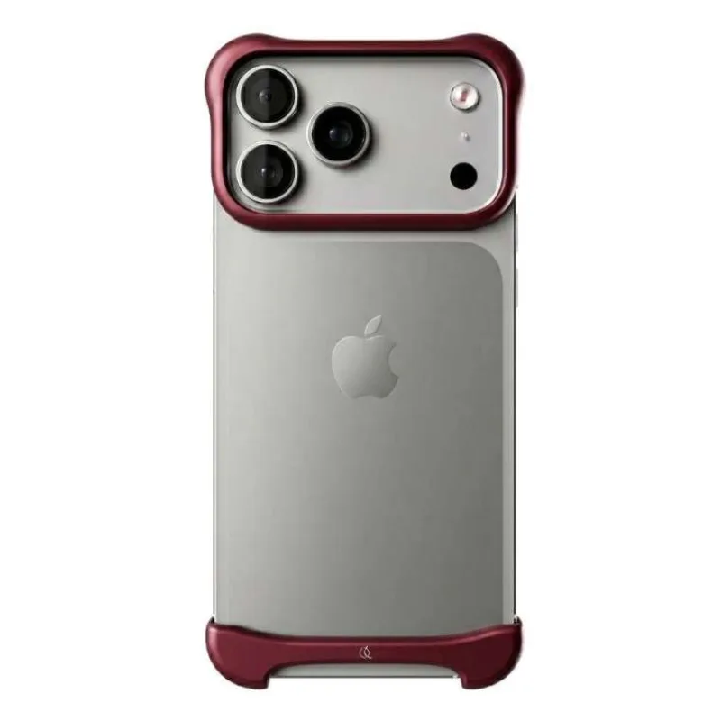 Arc Pulse - hliníkový ochranný rám na iPhone 18 Pro, matný tmavě červený (ARC-AP-AL-MDR-APL-IP-18-PRO)