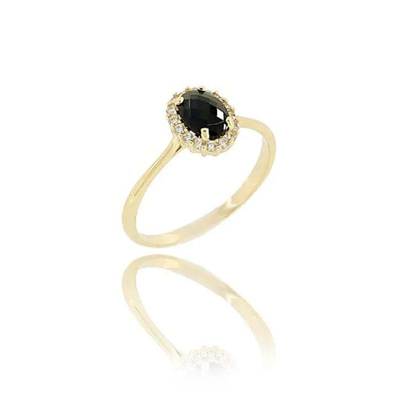 Prsteň ze žltého zlata ONYX MOISS RAG00002, 52, 1.85 g