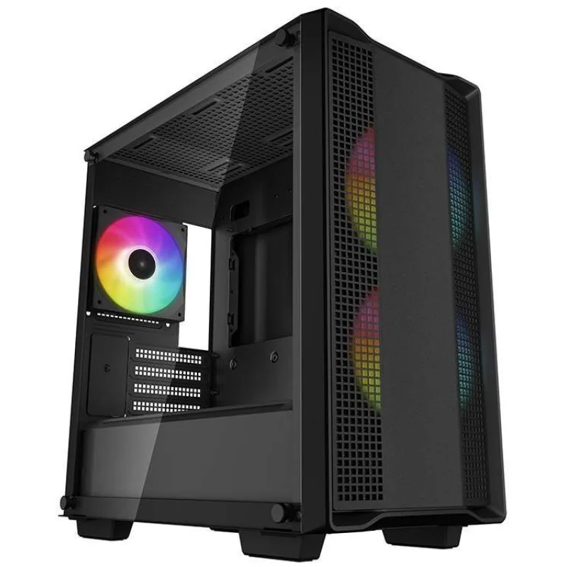 DEEPCOOL skříň CC360 ARGB / MicroATX / 3x120 ARGB fan / USB 2.0 / USB 3.0 / tvrzené sklo / černá (R-CC360-BKAPM3-G-1)