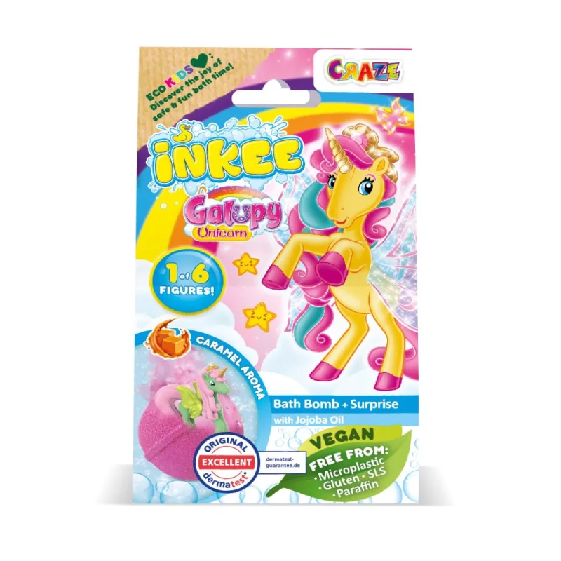 Amenity AB INKEE - kúpeľová bomba s prekvapením Galupy Unicorn