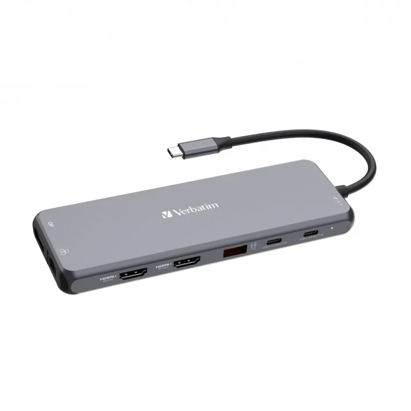 VERBATIM Hub USB-C Pro Multiport 13 Port, 6x USB-A, 2x USB-C, 2x HDMI,…