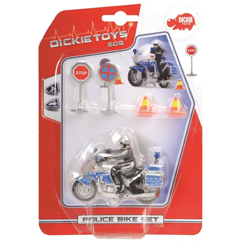 Dickie SOS Dickie Policajná motorka 10 cm s príslušenstvom
