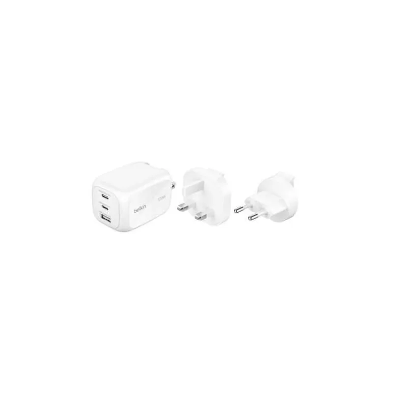 Belkin BOOST CHARGE™ PRO 100W 3-portová USB-C Power Delivery GaN PPS nástěnná nabíječka, bílá (WCH016hqWH)
