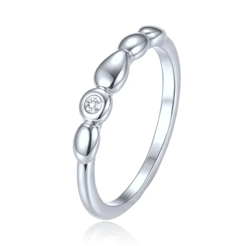 Elegantný strieborný prsteň s bielym zirkónom MINET JMAS0311SR, 52, 1.50 g