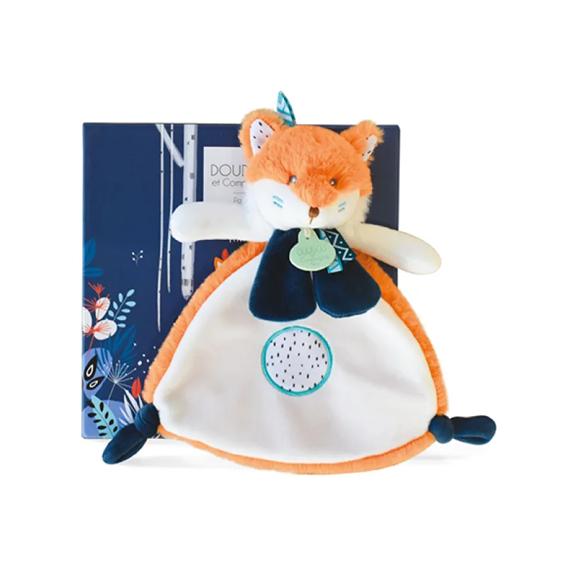 Doudou et Compagnie Paris Doudou Darčeková sada Tiwipi - plyšová líška muchláčik 23 cm - poškodený obal