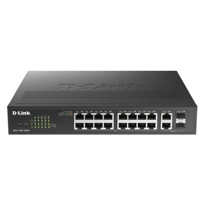 D-Link 18-Port Gigabit PoE Easy Smart Switch, DGS-1100-18PV2 (DGS-1100-18PV2)