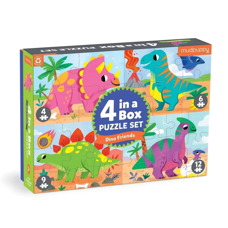 Mudpuppy Mudpuppy Puzzle Dinosaury sada 4 v 1