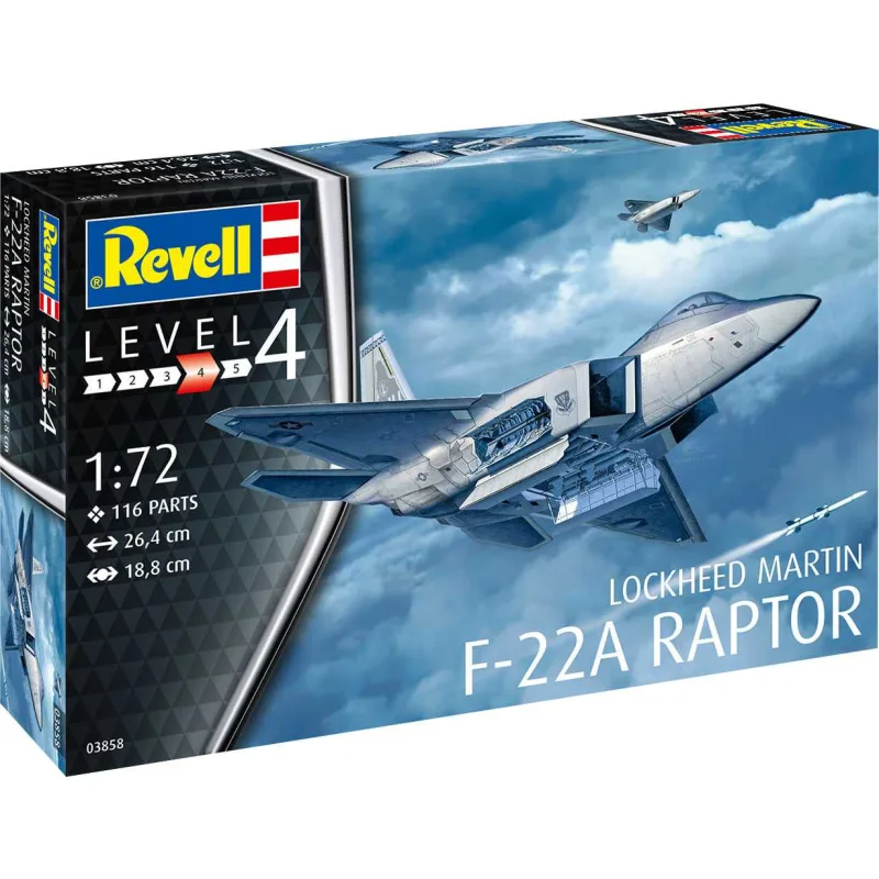 Revell Plastic ModelKit lietadlo 03858 - Lockheed Martin F-22A Raptor (1:72)