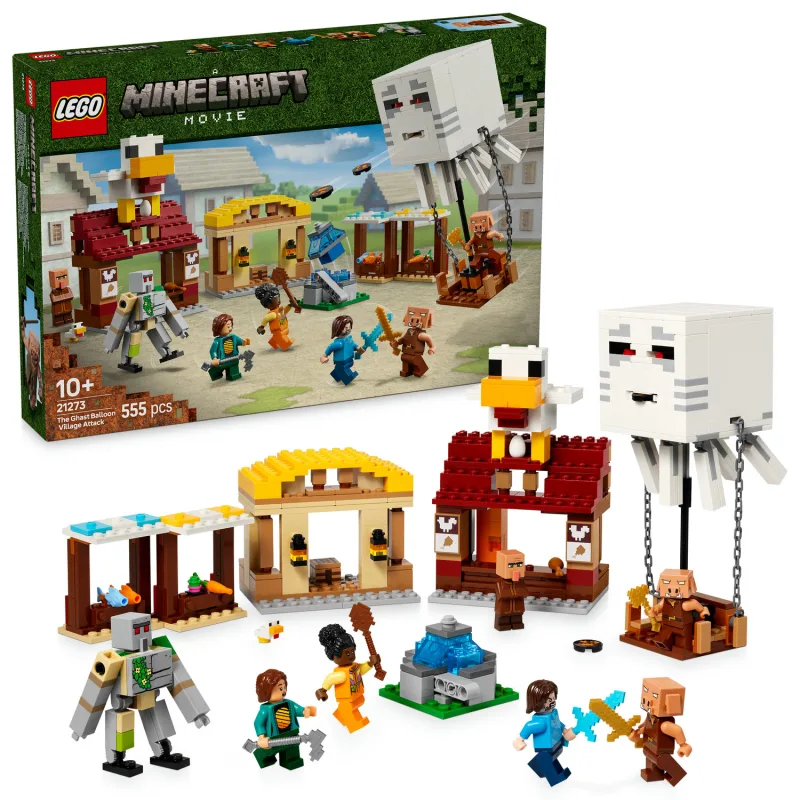 Lego LEGO® Minecraft® Balón v podobe Ghasta a útok na dedinu