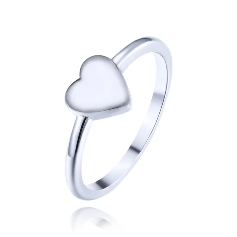 Elegantný strieborný prsteň so srdcom MINET JMAS0281SR, 54, 1.50 g