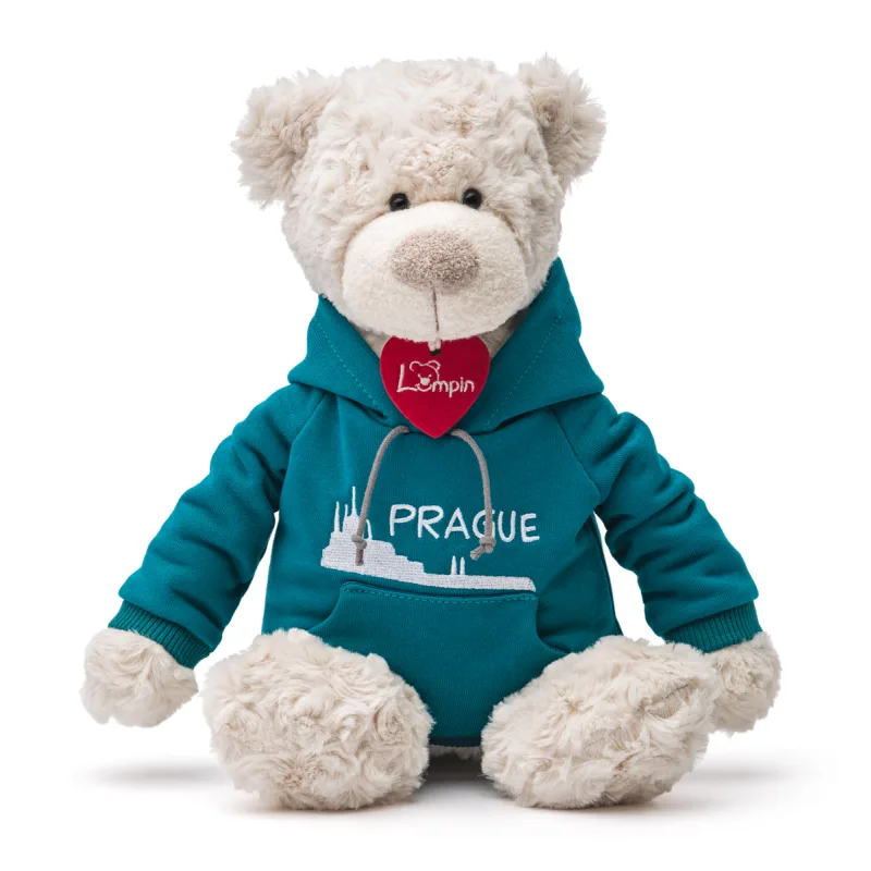 Lumpin Medveď Spencer v modrej mikine Praha, 35 cm