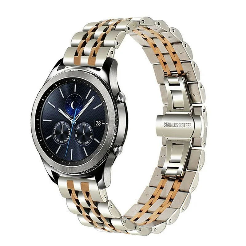 Kovový řemínek stříbrný / růžový 22mm ESES 1530001487
