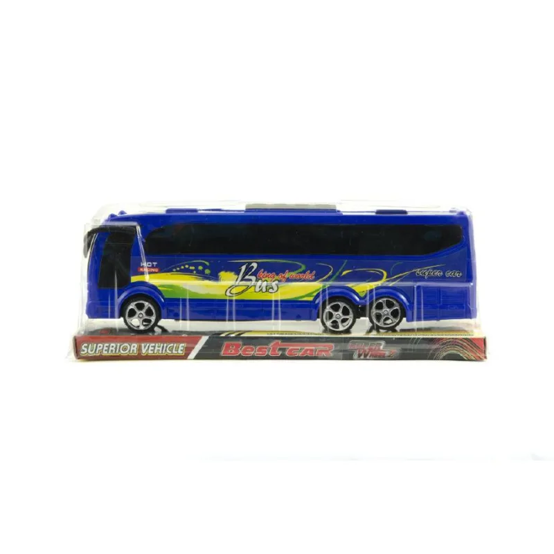 Teddies Autobus plast 25cm na zotrvačník asst 2 farby