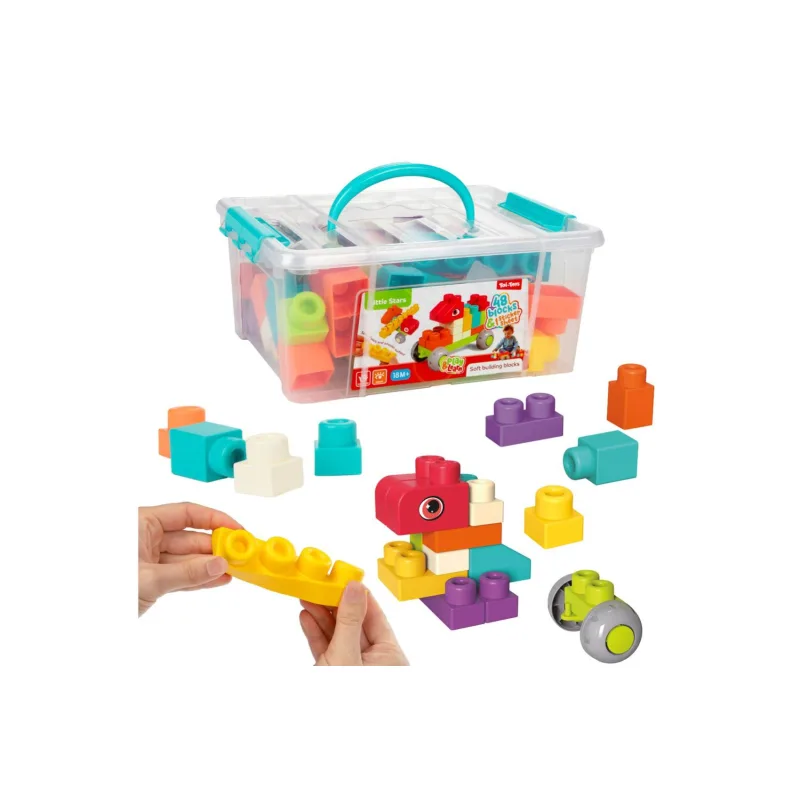 Teddies Kocky stavebnica 48ks plast v plastovom kufríku 26x12x19cm 18m+
