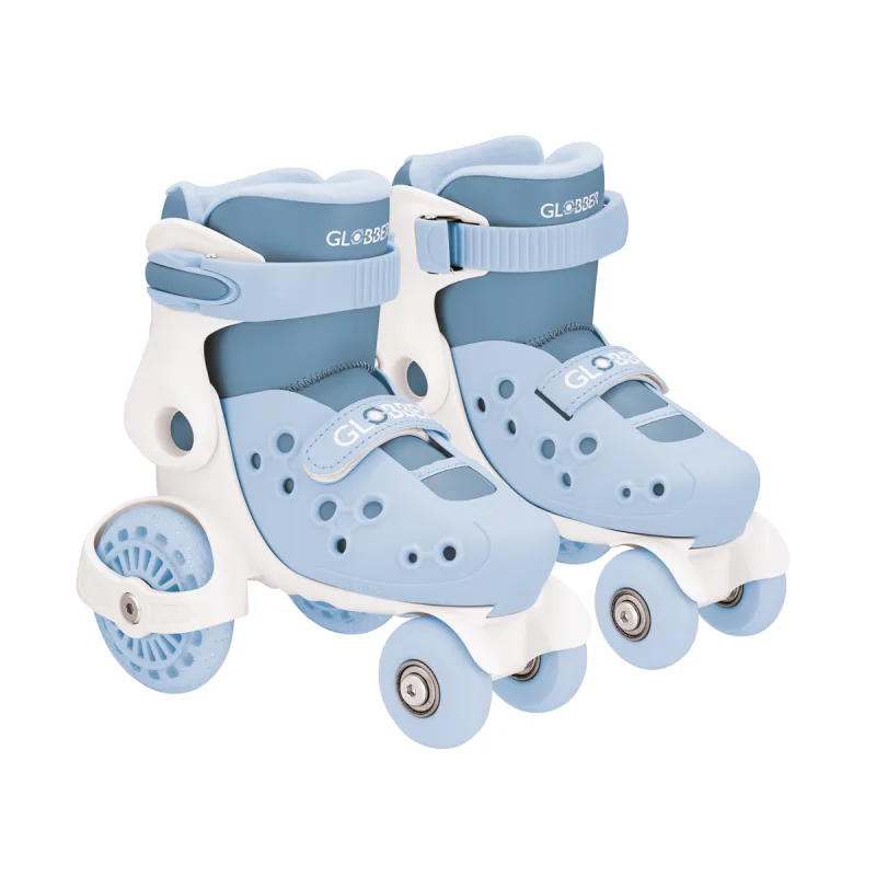 GLOBBER Detské štvorkolieskové korčule LEARNING SKATES veľ. EU 26-29, popolavo modrá