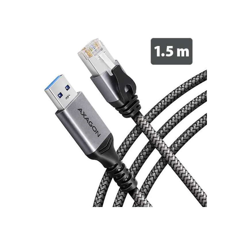 AXAGON ADE-AM15, USB-A Gigabit Ethernet adaptér s integrovaným sieťovým CAT6 káblom RJ-45 (1,5 m) (ADE-AM15)