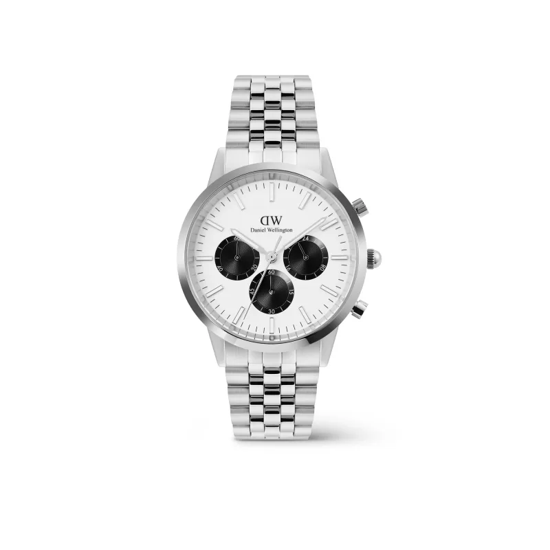 Pánske hodinky Daniel Wellington Iconic Chronograph Arch 5-Link Panda DW00100872