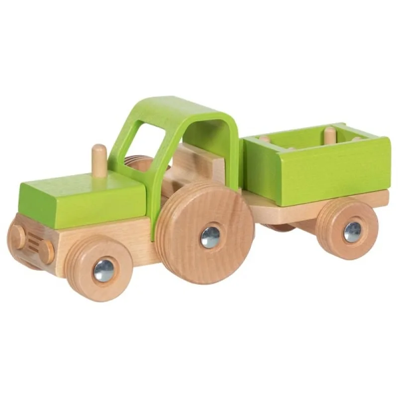 Goki Goki Drevený Traktor s prívesom