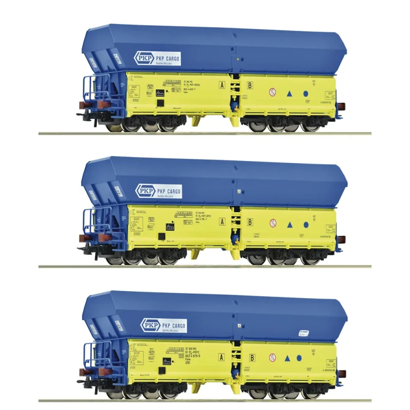 Roco Súprava 3 ks nákladných výsypných vagónov PKP - 6600136