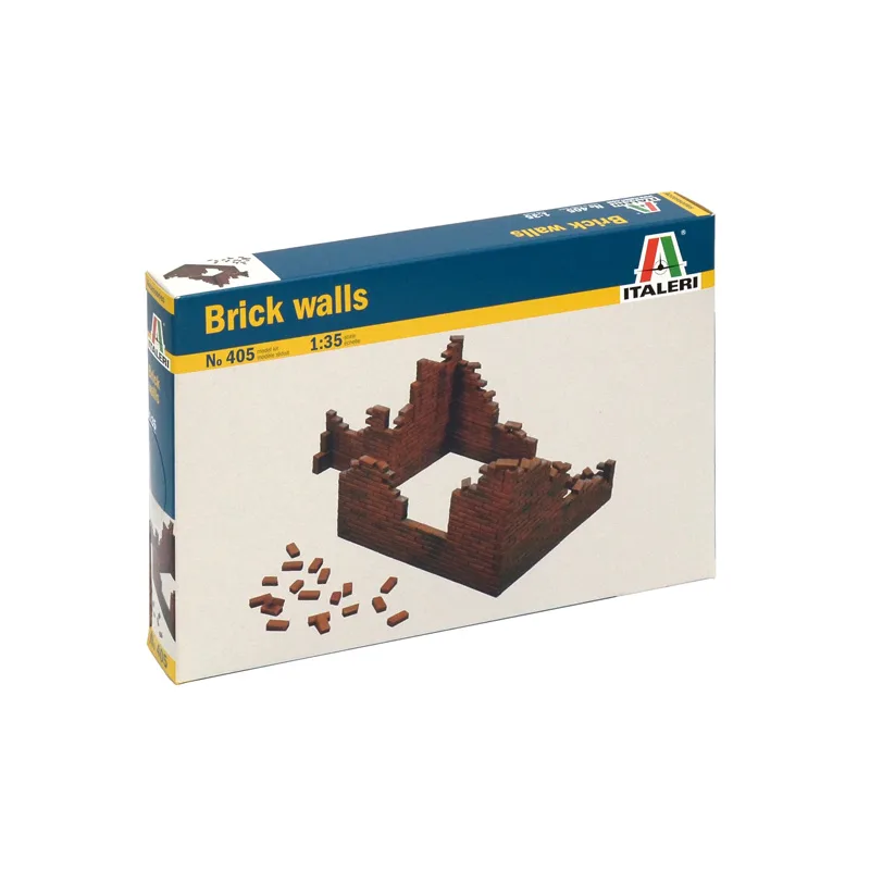 Italeri Model Kit budova 0405 - TEHLOVÉ STENY (1:35)