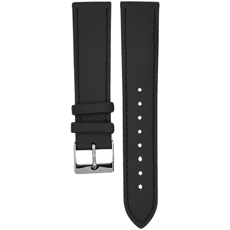 Kožený remienok na hodinky 20 mm čierny 124R01W20