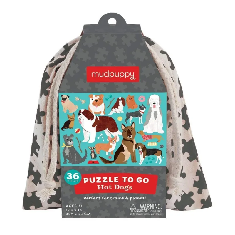 Mudpuppy Mudpuppy Puzzle Psy v látkovom vrecúšku 36 dielikov