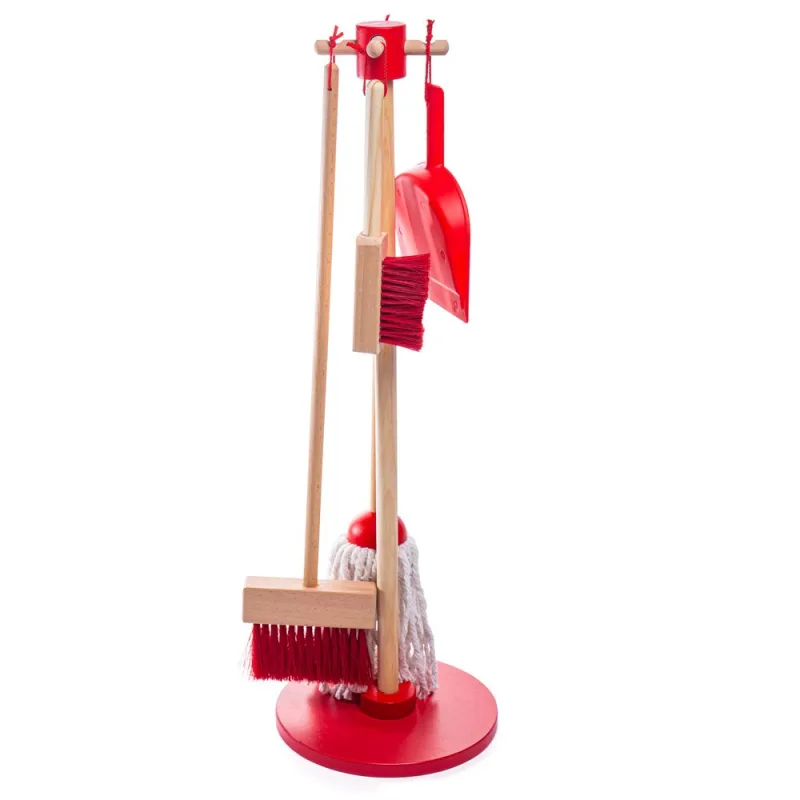 Bigjigs Toys Bigjigs Toys Upratovací hrací set červený
