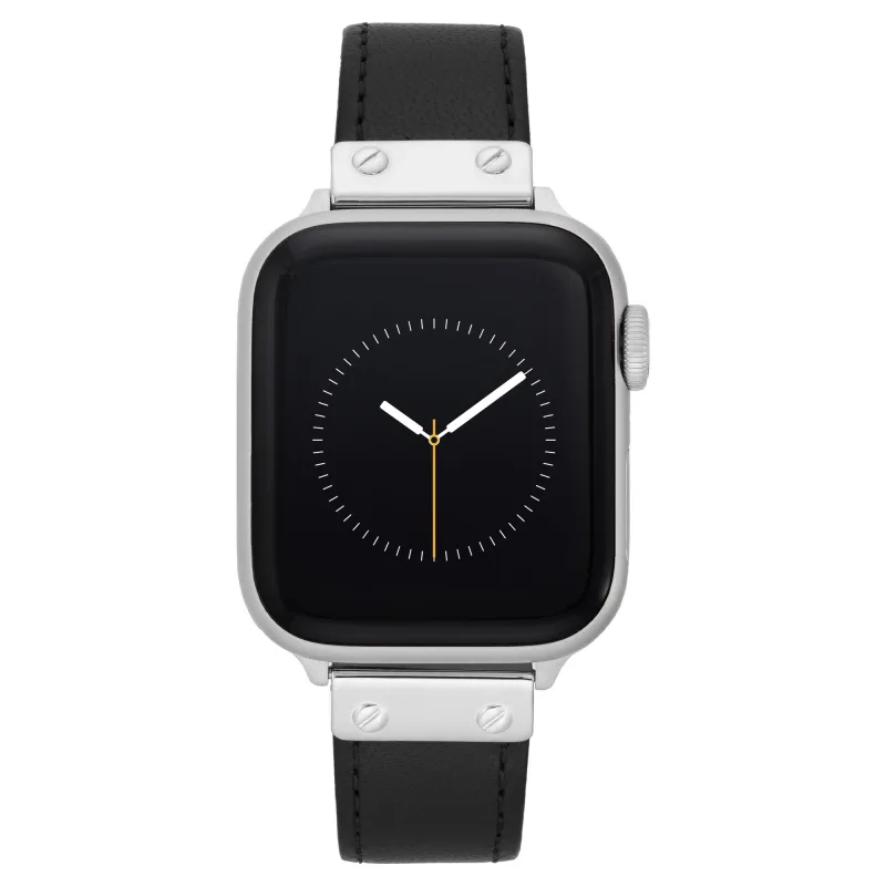 Anne Klein Kožený remienok pre Apple Watch 42/44/45 WK/1008SVBK424445