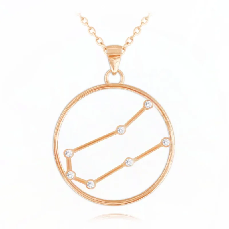Rose gold náhrdelník Stars BLÍŽENCI Czech Crystal MINET JMAS9506RN45